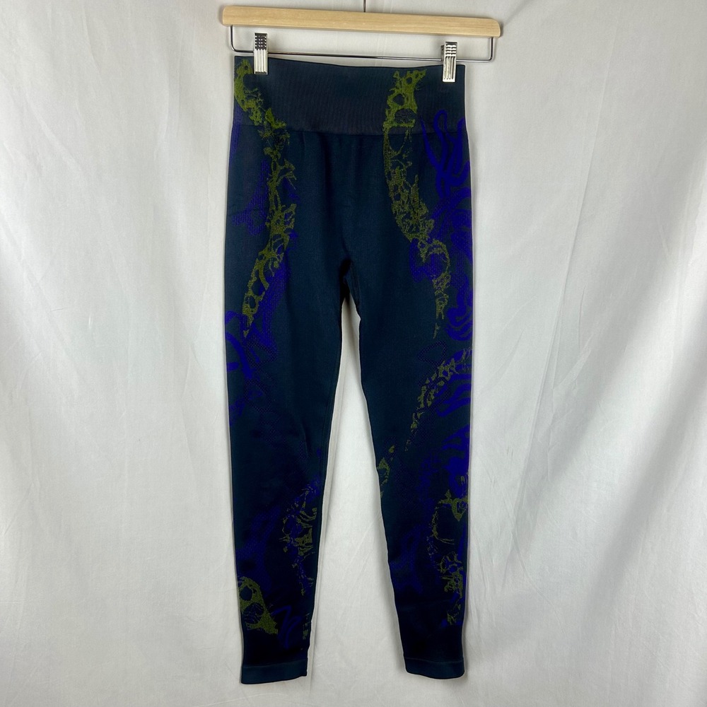 Gymshark Womens Adapt Animal Seamless Leggings Black Purple Lime B3A5X Large - Picture 2 of 8